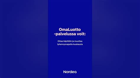 nordea omat sivut|OmaLuotto